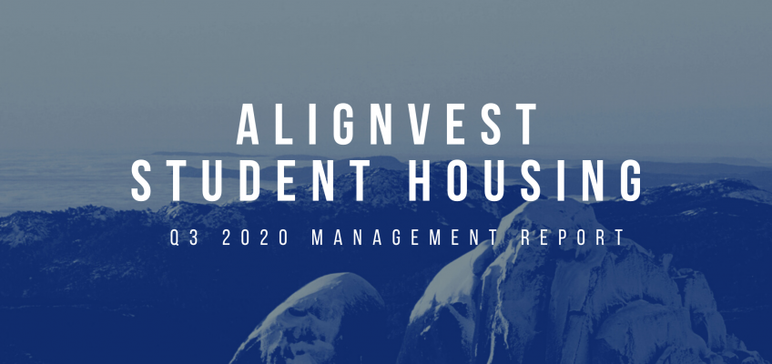 Alignvest Student Housing – Q3 2020 Management Report